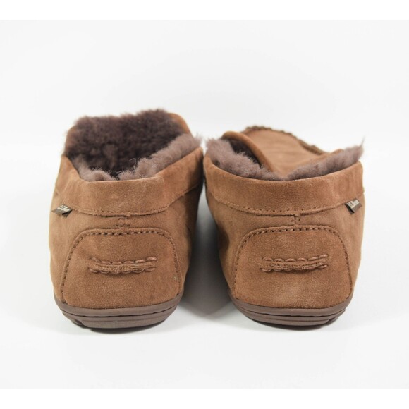 L.L. Bean 296508 Brown Suede Shearling Lined Wicked Good Venetian Slippers Sz 13 - Picture 4 of 7